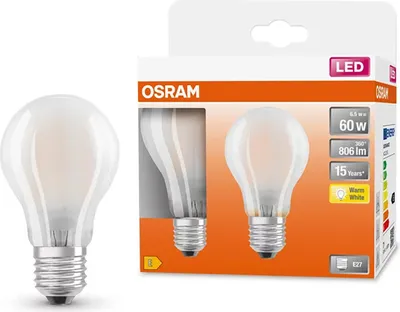 Obrázok produktu pre 2PAK LED žiarovka E27 A60 7W = 60W 806lm 2700K Warm 300° Filament OSRAM STAR