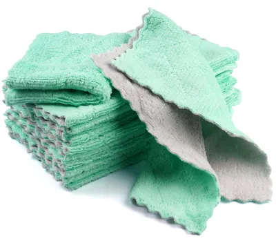 Productafbeelding van 12 microvezeldoeken (25 x 25 cm), wasbare vaatdoeken, herbruikbare schoonmaakdoeken voor keuken en badkamer, zeer absorberend en zacht