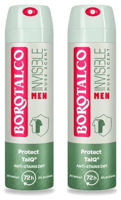 Obrázek produktu pro 2 x Deodorant ve spreji Borotalco Men Musk - 150 ml - Výhodná balení - 2 kusy
