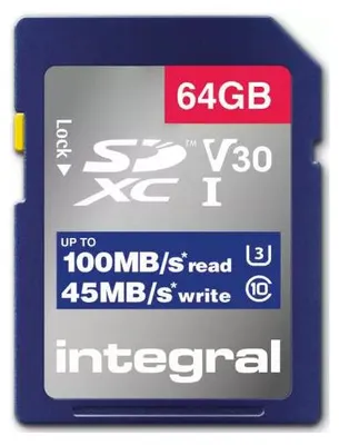 Image de Sdxc 64gb Cl10 V30 45mb - Integral