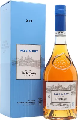 A bottle of Delamain Cognac and its packaging.