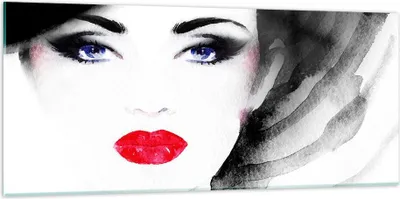 Produktbild von Bilder auf glas - Frau Gesicht - 120x50cm - Glasbilder - Wandbilder - Kunstdruck - zum Aufhängen bereit - Wanddekoration aus Glas - Glas Bilder - Wandbild auf Glas - Einteilig - GAB120x50-3756