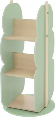 Produktbild von Joyz regál ve tvaru stromu, Ø 48x96cm, zelená-příroda, oboustranný dětský regál ze dřeva s 5 policemi, regál do dětského pokoje otočný o 360°, úložný regál pro děti