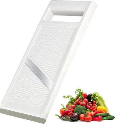 Produktbild von Gemüsereibe Mandolinenschneider, handbetriebener Gurkenschneider, Reibe für Gemüse, Edelstahl, Gurkenschneider, Lebensmittelzerkleinerer, Edelstahlmes