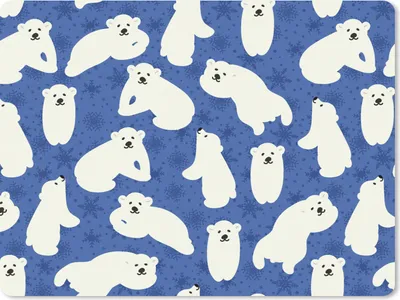 Produktbild von MuchoWow® Mauspad Mousepad Schnee - Eisbär - Tiere - Winter - Muster 23x19 cm - Mousepads - Maus Mat - Pad - Mausunterlage - Schreibtischunterlage - Mauspad