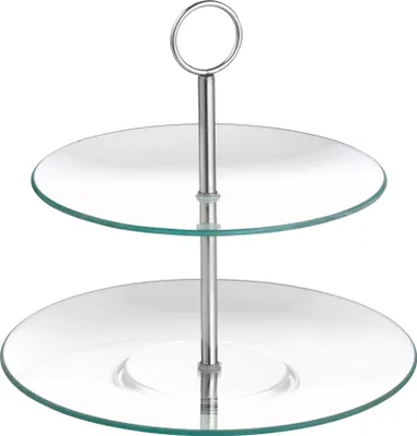 Produktbild von Esmeyer 2-stufige Etagere COOKIE, aus transparentem Glas, 199-618