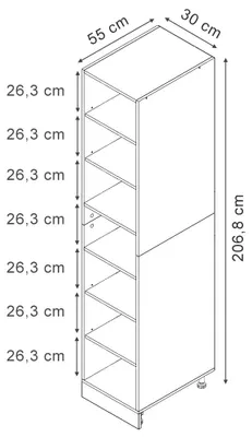 Imagen del producto de Estante de cocina Vicco R-Line Blanco/Blanco 30 cm con 7 compartimentos, Model 60567