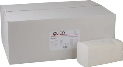 Produktbild von Quicky Papierhandtücher - 3-lagig - hochweiß - 21 x 31,5cm - 2.560 Handtücher