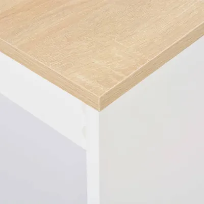 Zdjęcie produktu dla vidaXL Stolik barowy z półką biały 110 x 50 x 103 cm