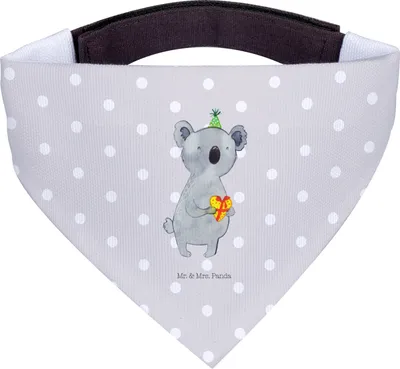 Produktbild von Mr. & Mrs. Panda Tuch für Hunde Koala Geschenk - Grau Pastell - Geburtstag, Bandana, Halstuch, Hund, Hunde-Bandana, Party, Dreieckstuch