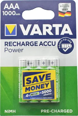 Produktbild von Varta Power Accu NiMH Akku AAA Micro 1000 mAh 4er Pack