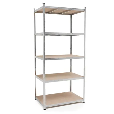 Produktbild von Steckregal Werkstattregal 2000x900x600 mm, 5 Ebenen, Farbe verzinkt, Traglast gesamt 875 kg, Kellerregal Schwerlastregal Metallregal Lagerregal