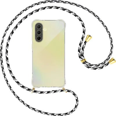 Produktbild von Handykette Backcover-Schutzhülle mit Band (Metall goldfarben) für Samsung A36 5G - schwarz/grau/weiß