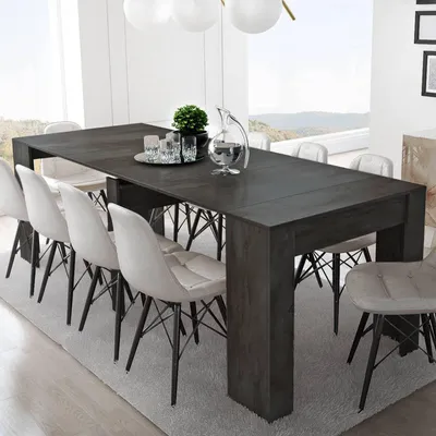 Imagen del producto de Vaelis - Consola Extensible, 237x90x77h cm  Antracita, 10 Asientos