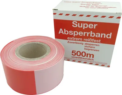 Produktbild von Folien-Absperrband rot-weiß 80mmx500m