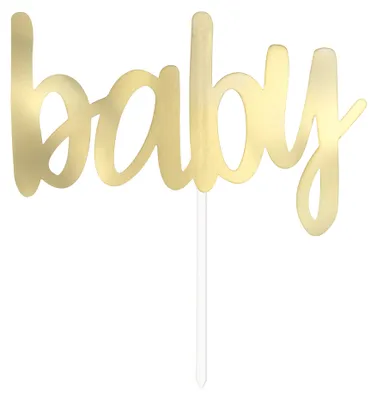 Zdjęcie produktu dla Topper na tort Baby złoty - 15 cm - 1 szt.