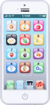 Produktbild von Baby-Handy-Spielzeug, Simulation geformt, klare Musik, kühles Licht, englisches Spielzeug, Weiß