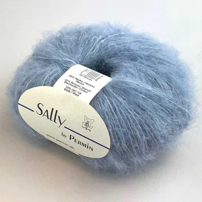 Immagine prodotto di Sally by Permin – Filato soffice in alpaca superfine, cotone e merino (175 m/50 g) (01 azzurro)