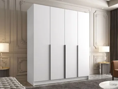 Obrázok produktu pre Veľká šatníková skriňa 200 cm TOSIA 1 - biela / čierna