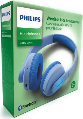 Obrázok produktu pre Philips TAK4206BL/00 Detské slúchadlá Bluetooth cez uši, bezdrôtové, farebné svetlá LED, aplikácia s rodičovským ovládaním a obmedzením hlasitosti 85 dB, s mäkkými náušníkmi, modré, jedna veľkosť pre všetkých