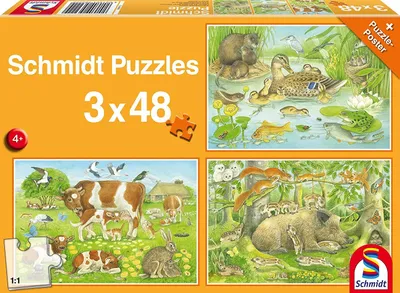Immagine prodotto di Puzzle 3x48T. Famiglie di animali