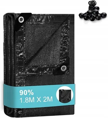Zdjęcie produktu dla Plandeka zacieniająca 90% UV 1.8x2m czarna siatka szklarniowa PE