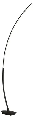 Image de Lampadaire LED courbé SOLO métal noir hauteur 158cm saillie 35cm