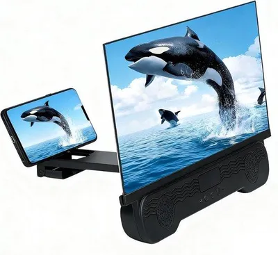 Obrázok produktu pre Skladateľná 18-palcová Bluetooth-displejová zväčšovacia obrazovka pre filmy, videá a hry, čierna