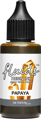 Produktbild von Octopus Fluids Resin Ink PAPAYA, Alkoholtinte für Epoxidharz und UV-Harz, Harzfarben 30 ml, orange