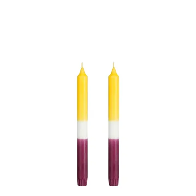 Produktbild von Mica Decorations Dip-dye Spitzkerzen - 2er-Set - H25 cm - Gelb