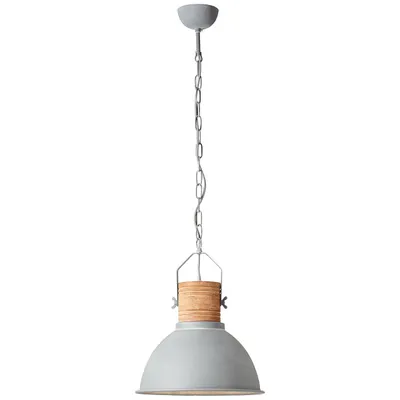 Productafbeelding van Brilliant Pendelleuchte Frieda Grau Beton Holz Ø39cm max. 60W E27 kürzbar