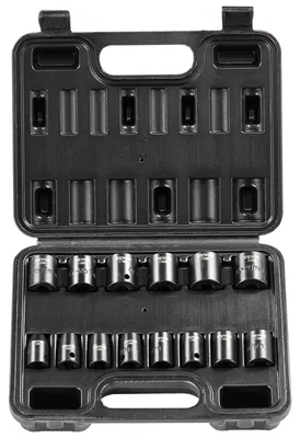 Obrázok produktu pre VEVOR 3/8-palcová sada nástrčných kľúčov, 14-dielna sada plochých kľúčov metrických 7-20 mm, 6-bodová zliatina Cr-Mo ocele, ľahko čitateľné označenie veľkosti, robustná konštrukcia