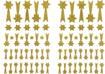 Produktbild von Oblique Unique 74 Sternschnuppen Sticker Glitzer Schnuppen Stern Aufkleber für Weihnachten zum Dekorieren Spielen Basteln Scrapbooking - gold