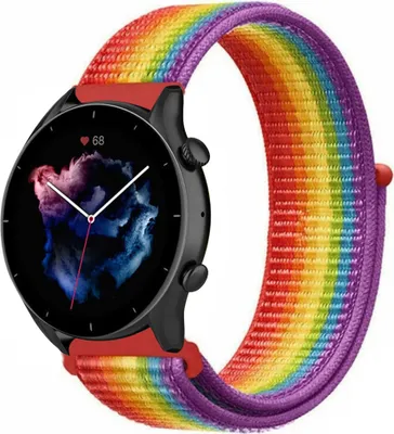 Produktbild von Strap-it Amazfit GTR 3 (Pro) Nylonarmband (Regenbogen)