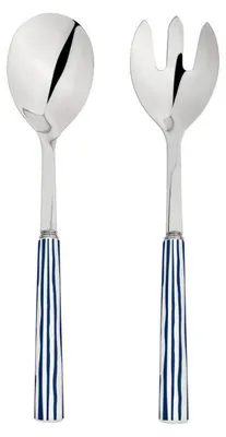 Produktbild von Salatbesteck mit blauen Streifen