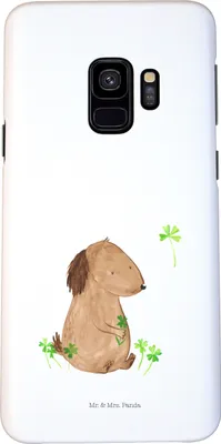 Produktbild von Mr. & Mrs. Panda Samsung Galaxy S9 Handyhülle Hund Kleeblatt - Weiß - Geschenk, Süß, Handy Schutzhülle, Glück, Smartphone Hülle, Achtsamkeit, Cover, Viel, Sprüche