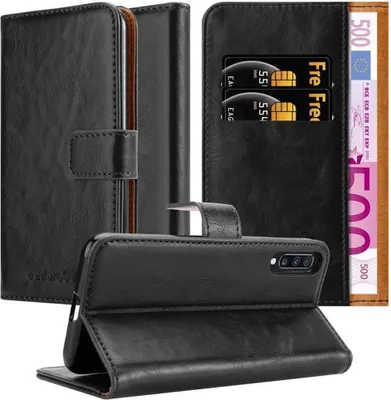 Produktbild von Cadorabo Hülle für Samsung Galaxy A70 / A70s Schutzhülle in Schwarz Handyhülle Book Tasche Case Etui Luxury