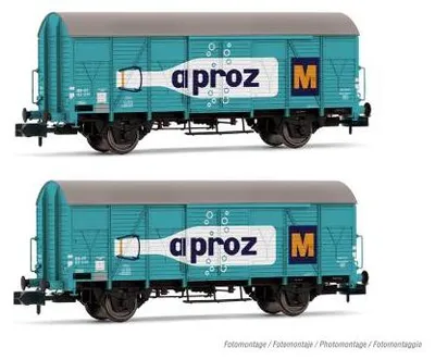 Produktbild von Arnold 2-tlg. Set 2-achs. gedeckter Güterwagen APROZ, Ep. III SBB