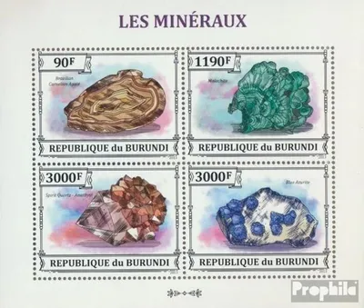 Produktbild von Briefmarken Burundi 2013 Mi 3213-3216 Kleinbogen (kompl. Ausgabe) postfrisch Mineralien