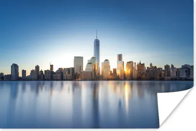 Produktbild von MuchoWow® Poster Die Skyline von New York mit dem World Trade Center in der Mitte 180x120 cm - Fotoplakat