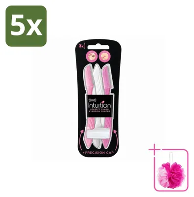 Productafbeelding van 5 x Wilkinson Intuition Perfect Finish wenkbrauwvormer - 3 mesjes - voordeelverpakking - 5 stuks