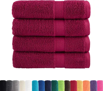 Immagine prodotto di vidaXL Asciugamani Premium SOLUND 4 pezzi Bordeaux 50x100 cm 600 g/m²