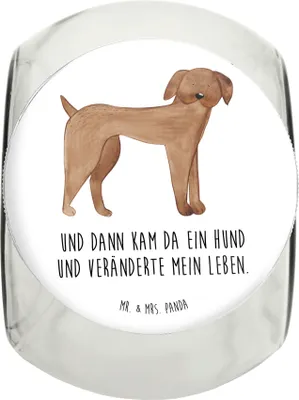 Produktbild von Mr. & Mrs. Panda Dose Hund Dogge L 870ml - Weiß - Geschenk, Herz, Vorratsglas, glasbehälter, Keksdose, Bonbonglas, Dekoglas, Sprüche, Glasdose, Niedlich, Hunde