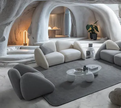 Immagine prodotto di Modernes Wohnzimmer Set aus Textil in Weiß