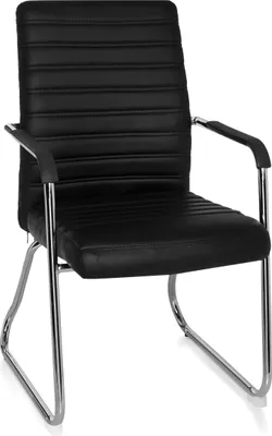Produktbild von hjh OFFICE Besucherstuhl Konferenzstuhl mit Armlehnen STEEL V Kunstleder Stuhl bis 110 kg belastbar