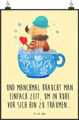 Produktbild von Mr. & Mrs. Panda Bild Nachtfalter Schaumbad DIN A2 - Gelb Pastell - Geschenk, Lustige Sprüche, drucke, wanddeko, WC, Ziele, Zeitmanagement, Badezimmer, Tasse, Deko, Bad