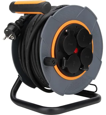 Kabeltrommel 20W, 3000W/230V, 16A, 5,56 kg, grau/orange