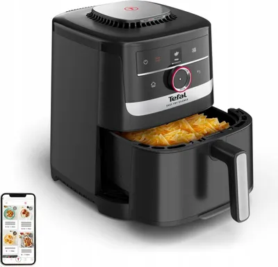 Produktbild von Tefal Easy Fry Smart & Silence EY5728E0, Heißluftfritteuse, 5 l, Einzelbild, Schwarz, Tasten, Touchsteuerung, Eigenständig