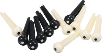 Zdjęcie produktu dla Plastikowy trzpień mostka gitary akustycznej, siodełko mostka i nakrętka struny, czarny