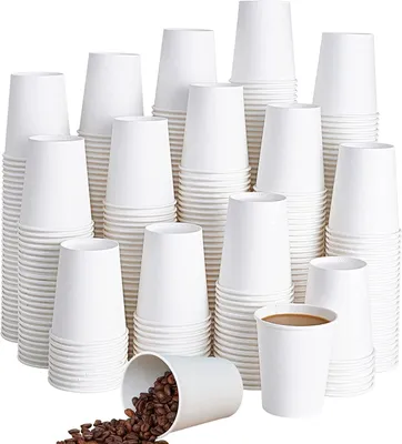 Papierbecher 16 oz, 50 Stück, weiß, biologisch abbaubar